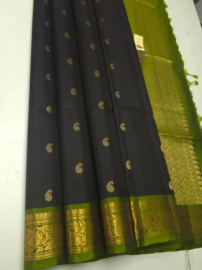 Kanchipuram Contrast Border Soft Silk Saree